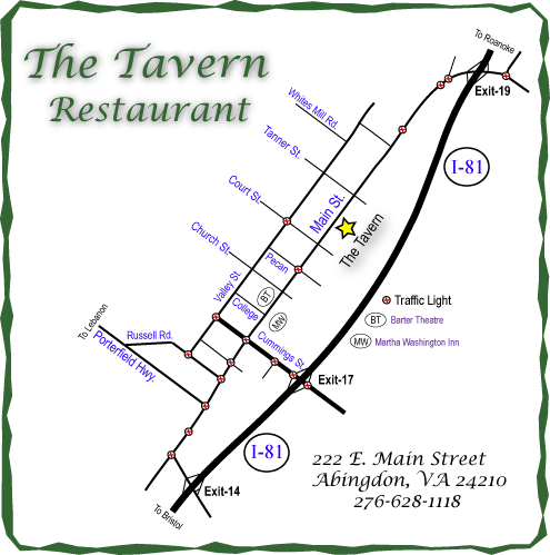 The Tavern, Map, Directions - Abingdon, VA 24210